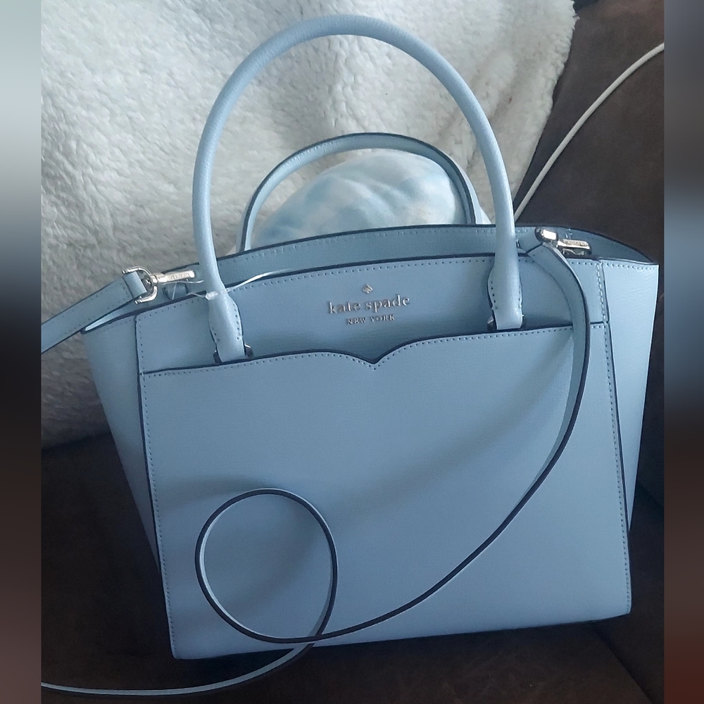 NWT Kate spade Frankie light blue leather satchel bag